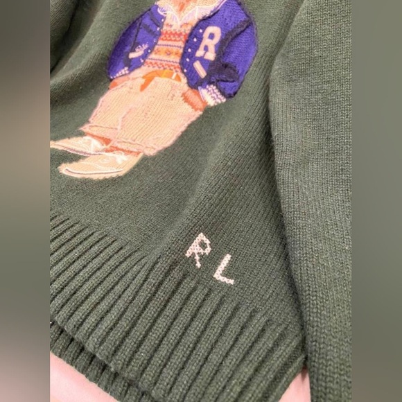 Polo by Ralph Lauren Forest Green Bear Sweater - Picture 3 of 8